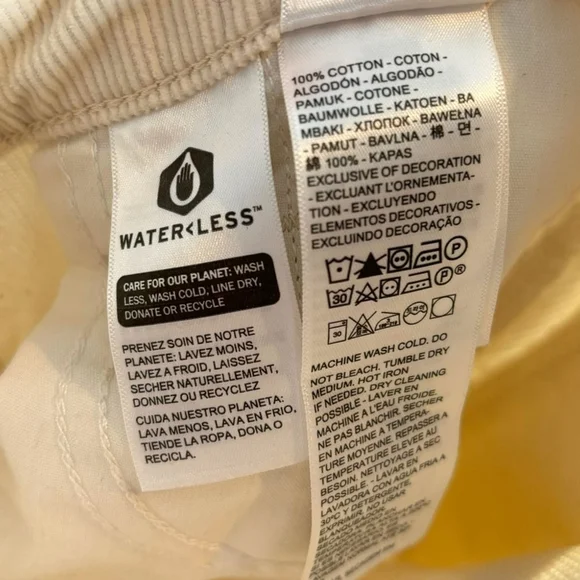 Levis Middy Ankle Bootcut Corduroy Jeans Pants Cream Casual Neutral Size 24 - Picture 13 of 14